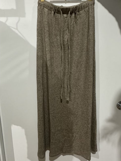 DRAWSTRING WAIST BRUSHED KNIT SKIRT